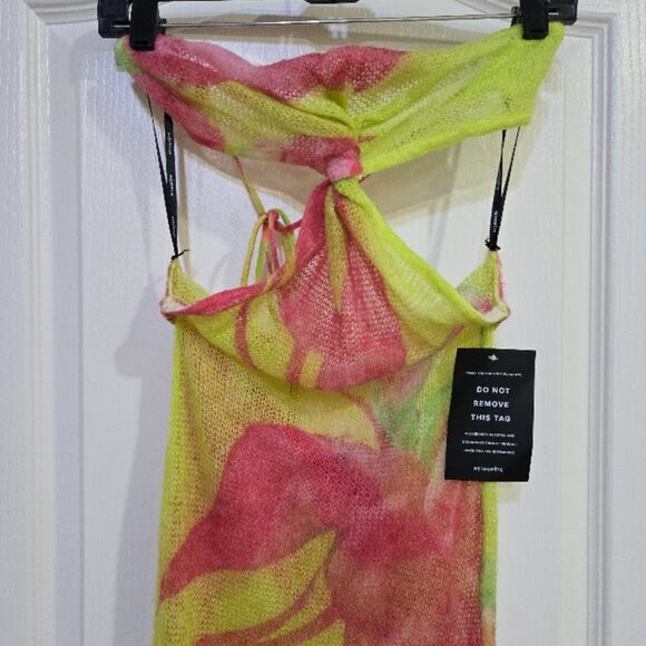 NWT Retrofete Fontelina Dress Lime Anthurium Swim Coverup Size L - Picture 5 of 13